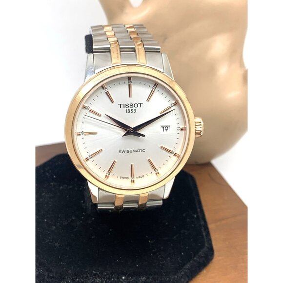 Tissot Swissmatic Men's Watch Swiss Automatic Rose Gold Silver T1294072203100 - Picture 13 of 14